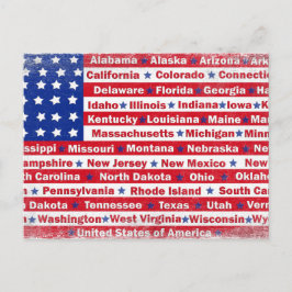 American flag July 4th Vykort