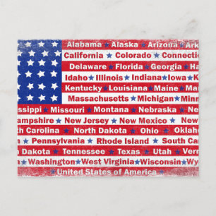 American flag July 4th Vykort