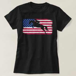 American Flag Jumping Horse T Shirt