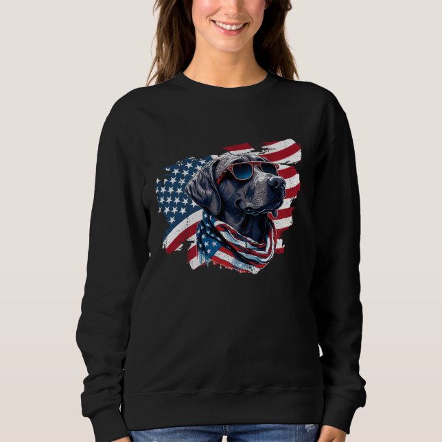 American Flag Labrador Retriever 4th Of July USA D T Shirt (Framsida)