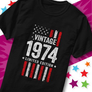 American Flag Limited Edition Stjärnor Vintage 197 T Shirt