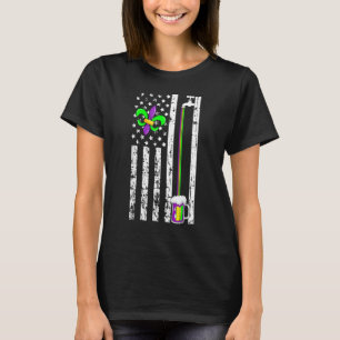 American Flag Mardi Gras Carnival Parade Masquerad T Shirt