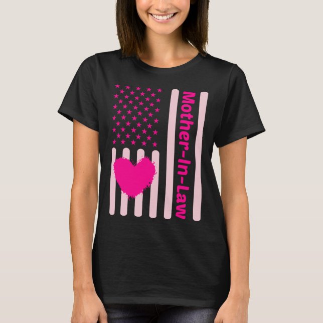 American Flag Mother In Law Mothers Day Love Son D T Shirt (Framsida)