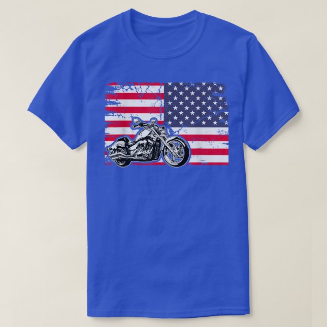 American Flag Motorcycle Biker176 T Shirt (Design framsida)
