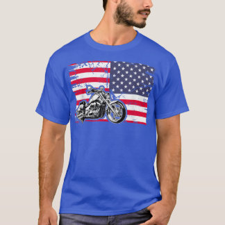 American Flag Motorcycle Biker176 T Shirt
