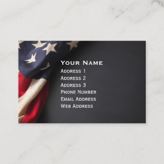 American Flag on a Chalkboard Visitkort