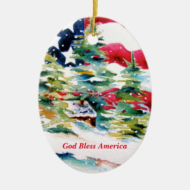 American Flag Oval Ornament (Framsidan)