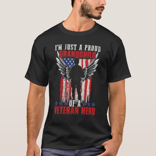 American Flag Patriotic Day Veterans Day for Kids T Shirt (Framsida)