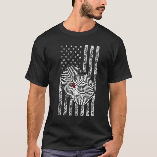 American Flag Patriotic Private Detective Spy Inve T Shirt (Framsida)