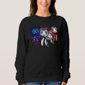 American Flag Patriotic Turtle  USA Flag 4th Of Ju T Shirt