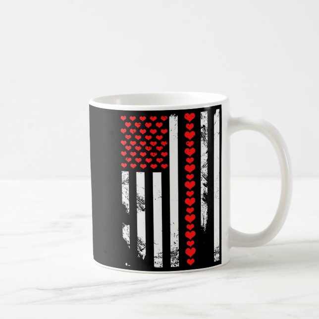 American Flag Patriotic Valentines Day Clic He  Kaffemugg (Höger)