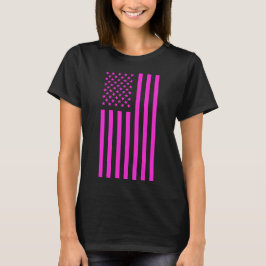 American Flag Pink  T Shirt