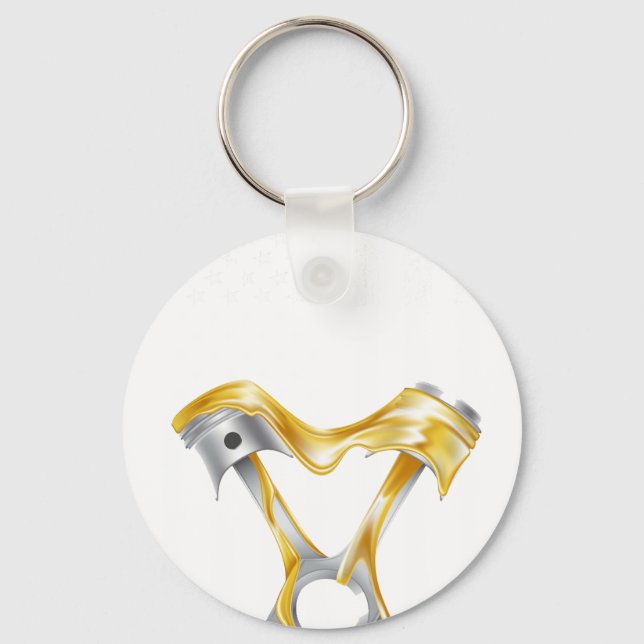 American Flag Piston Muscle Car 8 Nyckelring (Framsida)