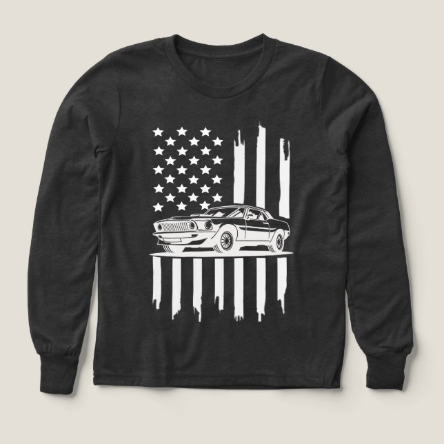 American Flag Piston Svg, Muscle Car Svg  T Shirt (Design framsida)