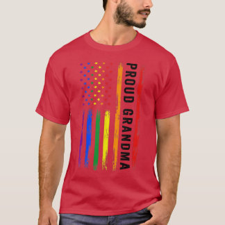 American Flag Proud Grandma Gay Pride Support LGBT T Shirt