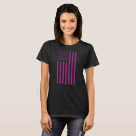 American Flag Purple  T Shirt