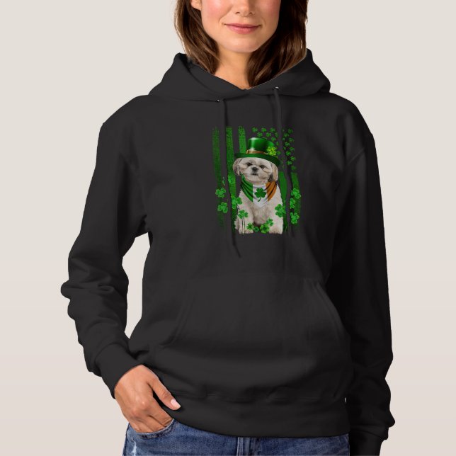 American Flag Shih Tzu Dog Hat Irish St Patricks D T Shirt (Framsida)