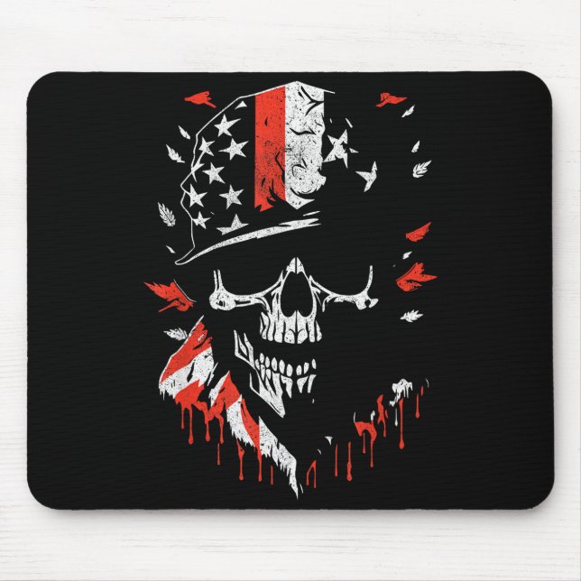 American Flag Skull Soldier Patriotic Military Gra Musmatta (Framsidan)
