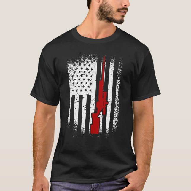 American Flag Sniper Rifle 2nd Amendment Sniper T Shirt (Framsida)