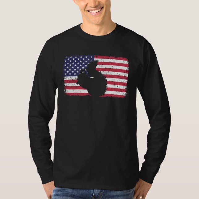 American Flag Squirrel 4th of July Squirrel T Shirt (Framsida)