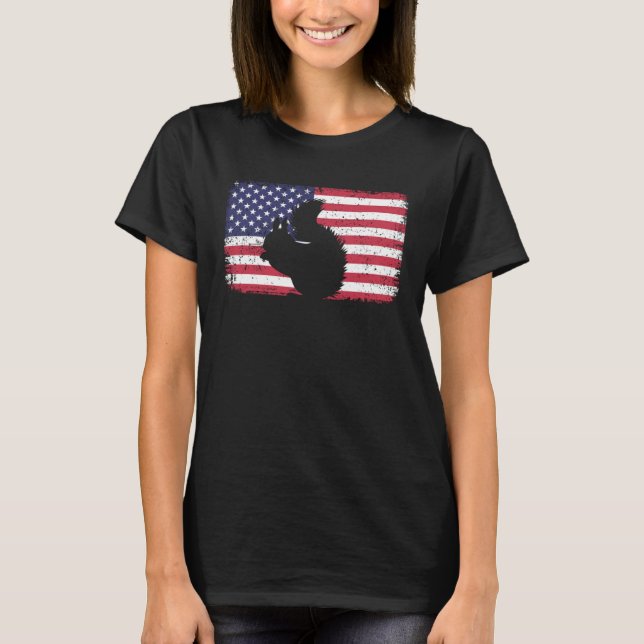 American Flag Squirrel 4th of July Squirrel T Shirt (Framsida)