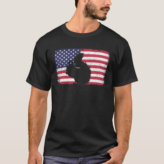 American Flag Squirrel 4th of July Squirrel T Shirt (Framsida)