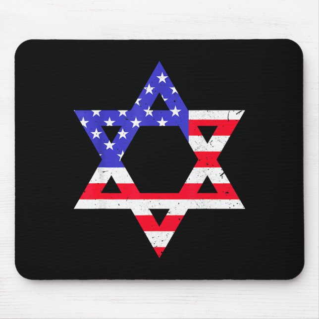 American Flag Star Of David Jewish Hanukkah T Shir Musmatta (Framsidan)