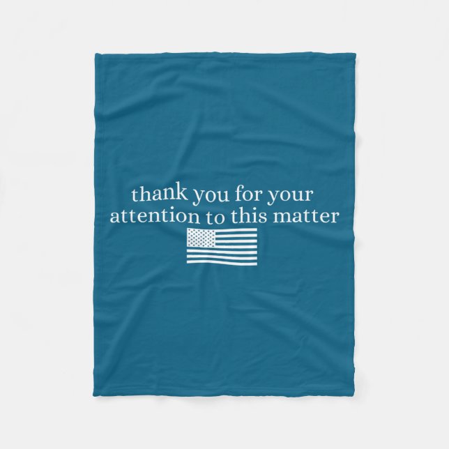 American Flag Thank You For Your Attention To This Fleecefilt (Framsidan)