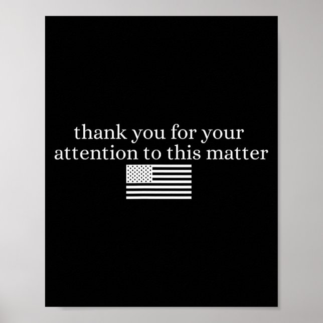 American Flag Thank You For Your Attention To This Poster (Framsidan)