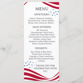 American Flag Theme Menu Card Meny