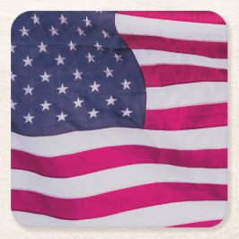 American Flag Underlägg Papper Kvadrat