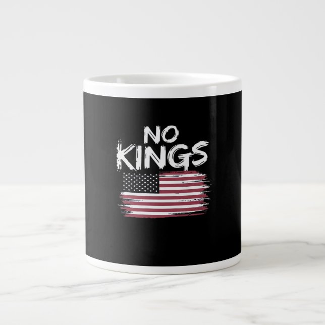 American Flag Upside Down Distress No Kings Long F Jumbo Mugg (Framsidan)