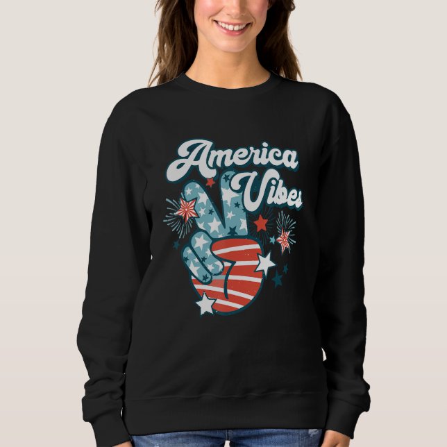 American Flag USA 4th of July Independence Day Pat T Shirt (Framsida)