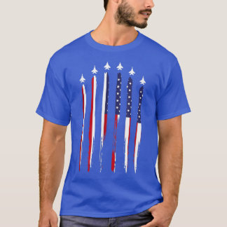 American Flag USA Airplane Jet Fighter 4th of July T Shirt