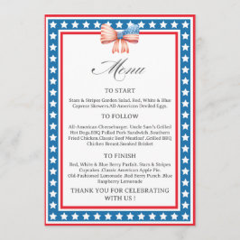 American Flag USA Flag Theme Menu Card Meny