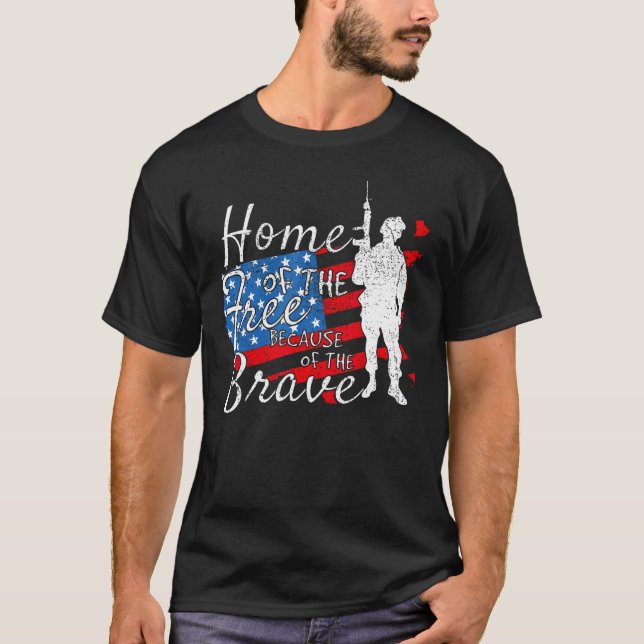 American Flag Veteran for Men Women Kids Home Of T T Shirt (Framsida)
