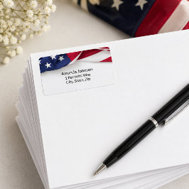 American Flag Wedding Return Address Labels Adressetikett