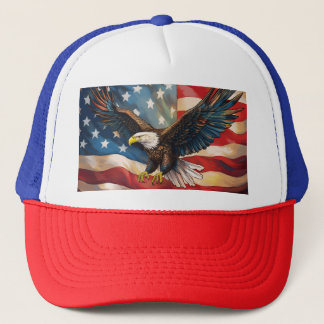 American Flag with Bald Eagle Keps