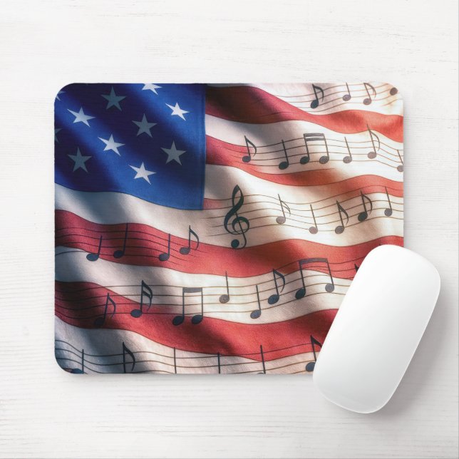 American Flag With Musical Notes Musmatta (Med mus)