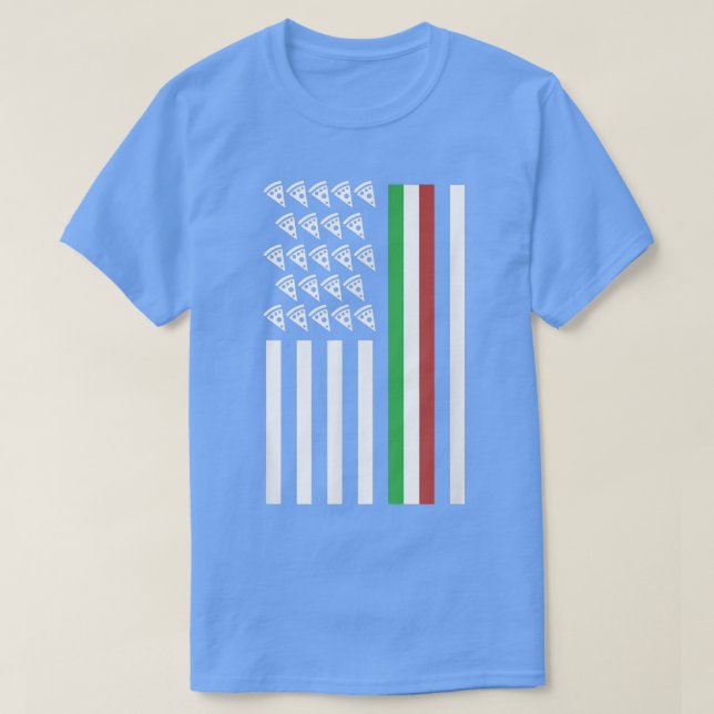 American Flag With Pizza Funny Italy Italian Pride T Shirt (Design framsida)