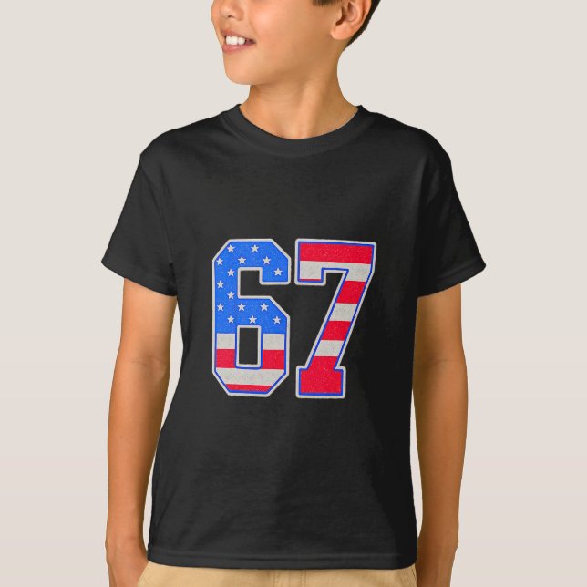 American Flage 67 Six Seven Meme  T Shirt (Framsida)