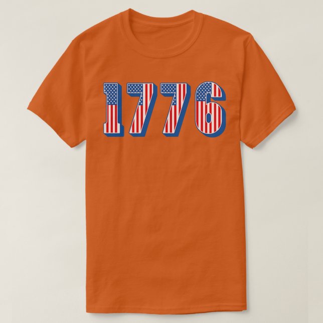 American Flagga 1776 Text T Shirt (Design framsida)