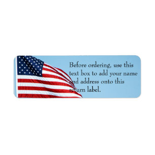 American Flagga 2412 Returadress Etikett
