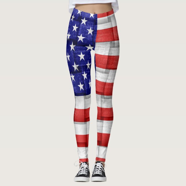 American Flagga #3 Leggings (Framsida)