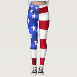 American Flagga 4:e juli Leggings