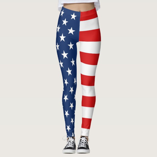 American Flagga 4:e juli Leggings (Framsida)