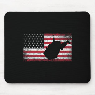 American Flagga 4:e juli Väster Virginia Wv Vintag Musmatta
