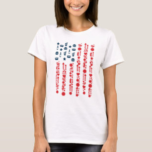 American flagga 4th july picnic t shirt
