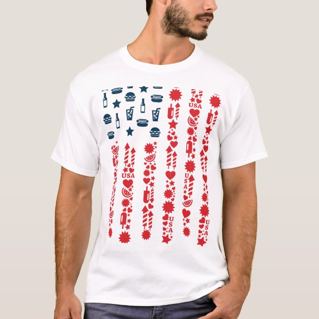 American flagga 4th july picnic t shirt (Framsida)