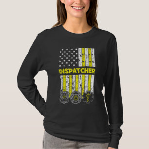 American Flagga 911 Operator Dispatch-er Police Fi T Shirt